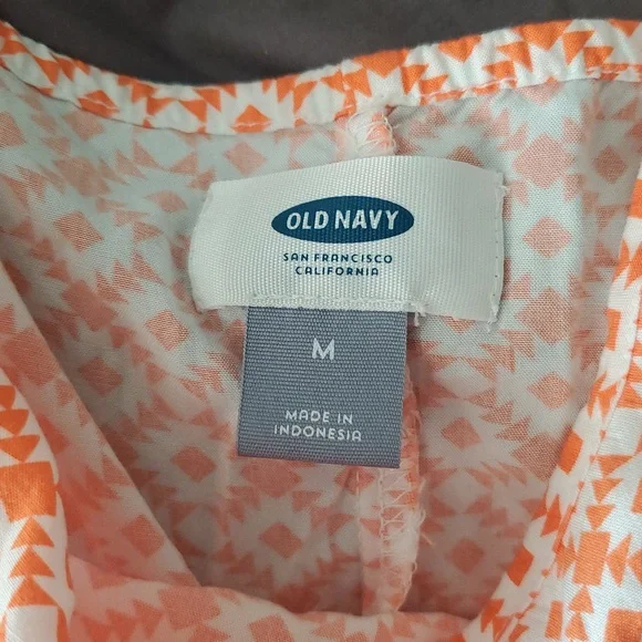 Old Navy Orange Geometric Mini Dress Size M - Picture 2 of 3